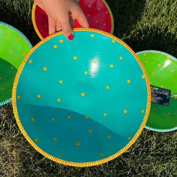 Set of 4 Elsona Handcrafted Wooden Bowls – Made in South Africa – Colorful Boho - Picture 3 of 8